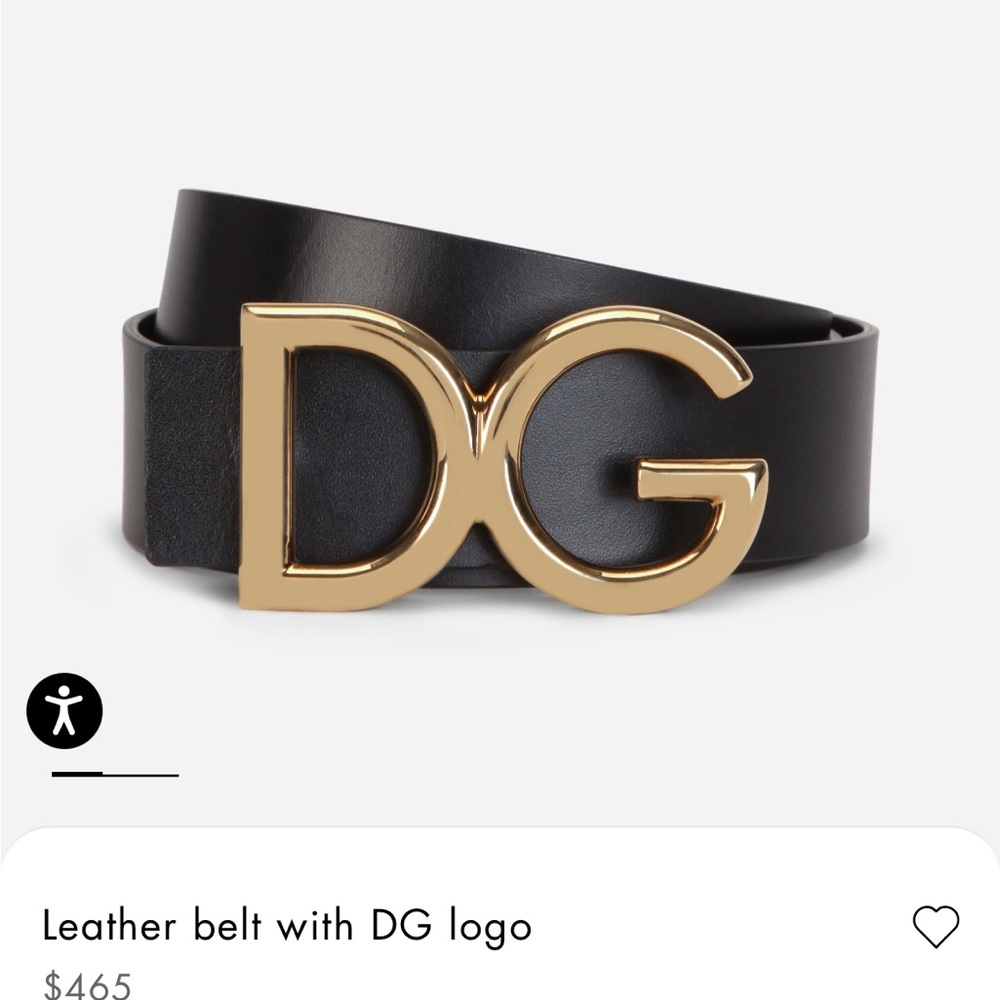 Lux leather belt with vintage gold-plated DG logo.